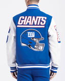 Royal Blue New York Giants Pro Standard Logo Mashup Rib Wool Varsity Heavy Jacket