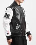 Black Brooklyn Nets City Signature Full Leather NBA Varsity Jacket