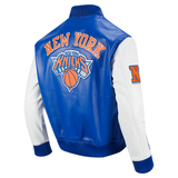 Royal Blue New York Knicks City Signature Full Leather NBA Varsity Jacket