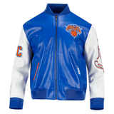 Royal Blue New York Knicks City Signature Full Leather NBA Varsity Jacket