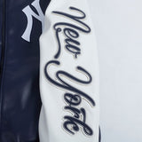 Navy Blue New York Yankees City Signature Full Leather MLB Varsity Jacket