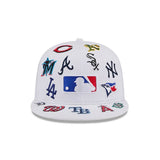 White MLB Teams All Over Logo Gray Bottom 59FIFTY New Era Fitted