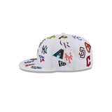 White MLB Teams All Over Logo Gray Bottom 59FIFTY New Era Fitted