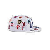 White MLB Teams All Over Logo Gray Bottom 59FIFTY New Era Fitted