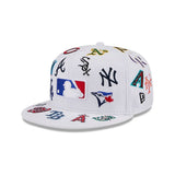 White MLB Teams All Over Logo Gray Bottom 59FIFTY New Era Fitted