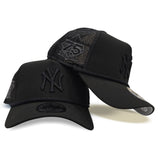 Black New York Yankees Gray Bottom 75th Anniversary New Era A-Frame Trucker 9Forty Snapback