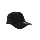 Black New York Yankees Gray Bottom 75th Anniversary New Era A-Frame Trucker 9Forty Snapback