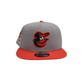 Light Gray Baltimore Orioles Orange Visor Gray Bottom 30th Anniversary Side Patch New Era 9Fifty Snapback