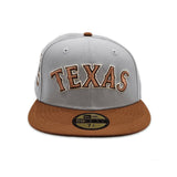 Gray Texas Rangers Toasted Peanut Visor Green Bottom Final Season Side Patch New Era 59Fifty Fitted