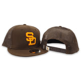 Brown Trucker San Diego Padres Gray Bottom New Era 9Fifty Snapback