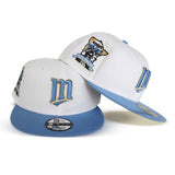 White Minnesota Twins Sky Blue Visor Gray Bottom 40th Season Side Patch New Era 59Fifty Fitted