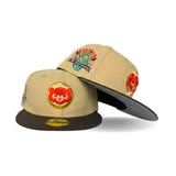 Vegas Gold Chicago Cubs Brown Visor Gray Bottom 1990 All Star Game Side Patch New Era 59Fifty Fitted