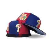 Red / Royal Blue Pinwheel Philadelphia Phillies Black Visor Icy Blue Bottom 1996 All Star Game Side Patch New Era 59Fifty Fitted