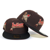 Dark Brown Kinston Indians Black Visor Red Bottom Kinston Side Patch New Era 59fifty Fitted