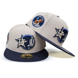 Stone Houston Astros Navy Blue Visor Gray Bottom Apollo 11 Side Patch New Era 59Fifty Fitted