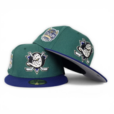 Emerald Green Anaheim Mighty Ducks Dark Royal Visor Gray Bottom 2014 Stadium Series Side Patch New Era 59Fifty Fitted
