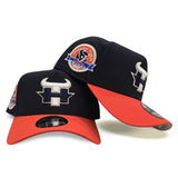 Navy Blue Houston Texans Orange Visor Curved Brim Gray Bottom 2002 Inaugural Season Side Patch New Era 9Forty A-Frame Snapback