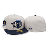Stone Houston Astros Navy Blue Visor Gray Bottom Apollo 11 Side Patch New Era 59Fifty Fitted