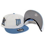 White Minnesota Twins Sky Blue Visor Gray Bottom 40th Season Side Patch New Era 59Fifty Fitted