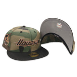 Camo Houston Astros Black Visor Gray Bottom 35 Great Years Side Patch New Era 59Fifty Fitted