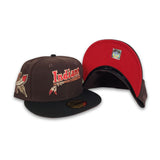 Dark Brown Kinston Indians Black Visor Red Bottom Kinston Side Patch New Era 59fifty Fitted