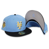 Sky Blue New York Mets Black Visor Gray Bottom 50th Anniversary Side Patch New Era 59Fifty Fitted