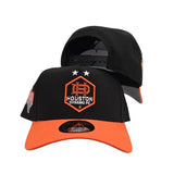 Black Houston Dynamo FC Orange Visor Curved Brim Gray Bottom Texas State Side Patch MLS New Era 9Forty Snapback