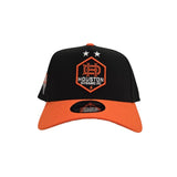 Black Houston Dynamo FC Orange Visor Curved Brim Gray Bottom Texas State Side Patch MLS New Era 9Forty Snapback