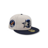 Stone Houston Astros Navy Blue Visor Gray Bottom Apollo 11 Side Patch New Era 59Fifty Fitted