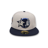 Stone Houston Astros Navy Blue Visor Gray Bottom Apollo 11 Side Patch New Era 59Fifty Fitted