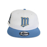 White Minnesota Twins Sky Blue Visor Gray Bottom 40th Season Side Patch New Era 59Fifty Fitted