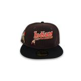 Dark Brown Kinston Indians Black Visor Red Bottom Kinston Side Patch New Era 59fifty Fitted