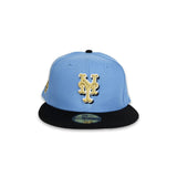 Sky Blue New York Mets Black Visor Gray Bottom 50th Anniversary Side Patch New Era 59Fifty Fitted