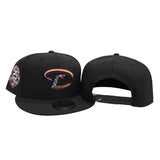 Black Arizona Diamondbacks Gray Bottom 25th Anniversary Side Patch New Era 9Fifty Snapback