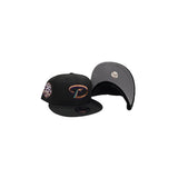 Black Arizona Diamondbacks Gray Bottom 25th Anniversary Side Patch New Era 9Fifty Snapback