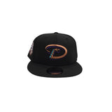 Black Arizona Diamondbacks Gray Bottom 25th Anniversary Side Patch New Era 9Fifty Snapback