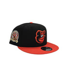 Black Baltimore Orioles Orange Visor Gray Bottom 50th Anniversary Side Patch 9Fifty Snapback