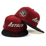 Brick Red Houston Astros Black Visor Gray Bottom 45th Anniversary Side Patch New Era 59Fifty Fitted