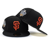 Black San Francisco Giants Gray Bottom 2010 World Series Side Patch New Era 59Fifty Fitted