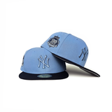 Sky Blue New York Yankees Navy Blue Visor Gray Bottom 100th Anniversary Side Patch New Era 59Fifty Fitted