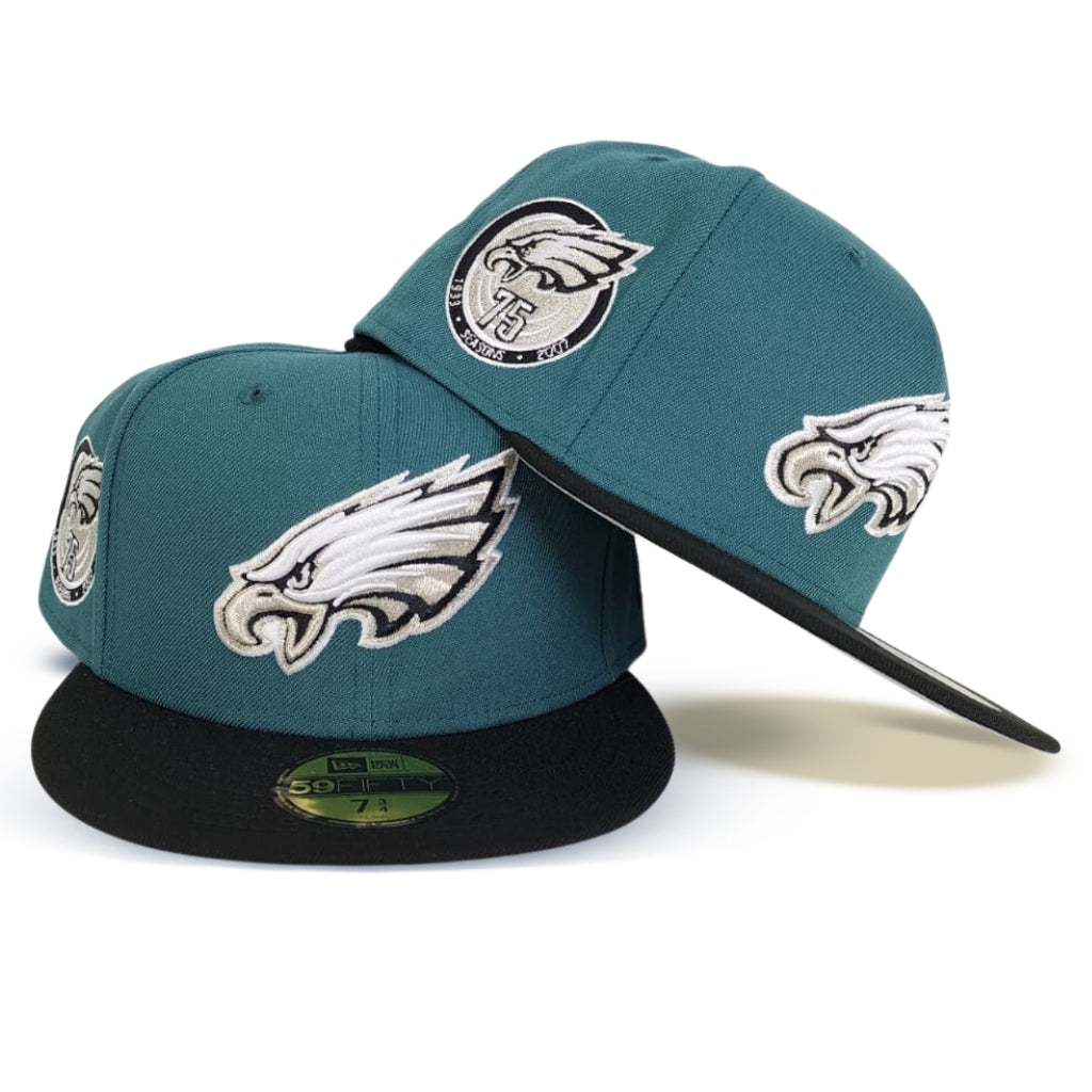 Green Philadelphia Eagles Black Visor New Era Super Bowl 75th