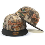 Real Tree Brooklyn Dodgers Black Visor Gray Bottom Ebbets Field Side Patch New Era 59Fifty Fitted