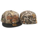 Real Tree Brooklyn Dodgers Black Visor Gray Bottom Ebbets Field Side Patch New Era 59Fifty Fitted