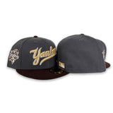 Dark Gray New York Yankees Brown Visor Gray Bottom 2000 World Series Side Patch New Era 59Fifty