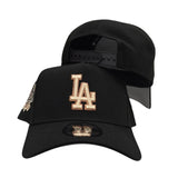 Black Los Angeles Dodgers Gray Bottom 100th Anniversary Side Patch Curved Brim New Era 9Forty Snapback