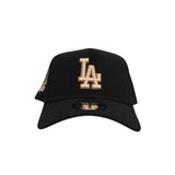 Black Los Angeles Dodgers Gray Bottom 100th Anniversary Side Patch Curved Brim New Era 9Forty Snapback