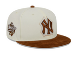 Off White New York Yankees Tan Corduroy Visor Gray Bottom 1999 World Series Side Patch New Era 59Fifty Fitted