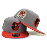 Light Gray Baltimore Orioles Orange Visor Gray Bottom 30th Anniversary Side Patch New Era 9Fifty Snapback