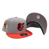 Light Gray Baltimore Orioles Orange Visor Gray Bottom 30th Anniversary Side Patch New Era 9Fifty Snapback