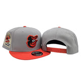 Light Gray Baltimore Orioles Orange Visor Gray Bottom 30th Anniversary Side Patch New Era 9Fifty Snapback